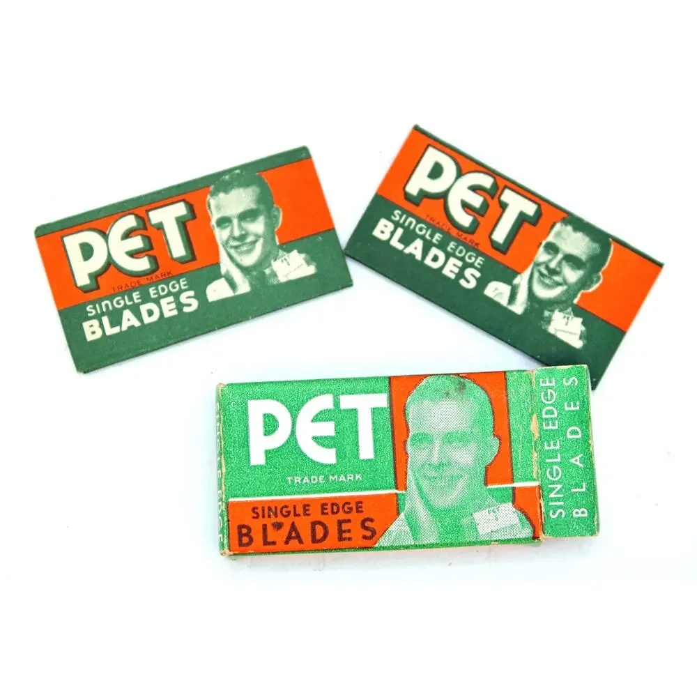 Vintage NOS PET Brand Single Edge Razor Blades